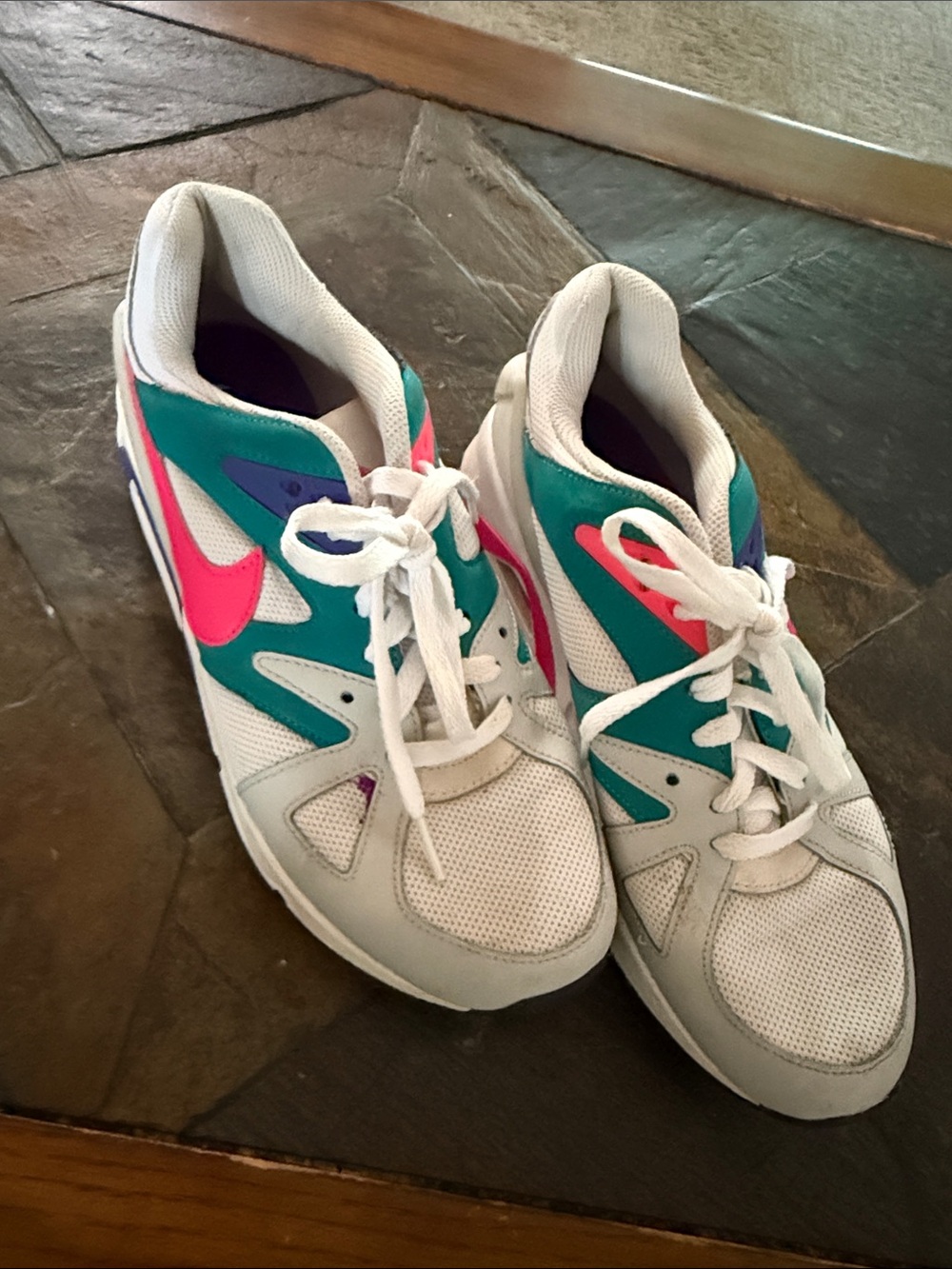 Nike White Teal Pink Women's Sneakers